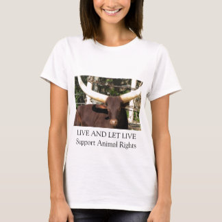 CAMISETA VIVA Y DEJE LOS DERECHOS DE LOS ANIMALES VIVOS DE