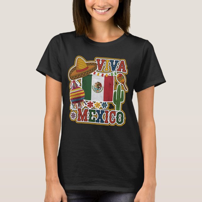 Camiseta VIVAN MÉXICO herencia hispánica y cultura mexicana (Anverso)