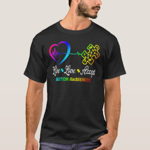 Camiseta Vive Ama Acepta Conciencia del Autismo 2