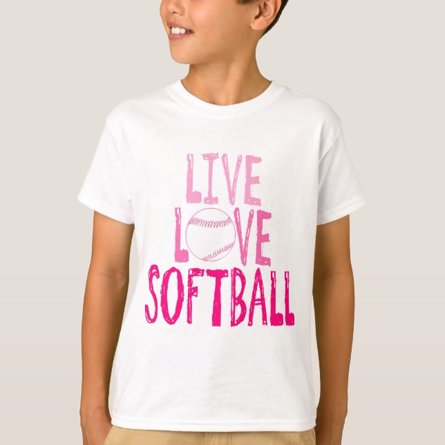 Camiseta Vive, ama, el softball (Anverso)