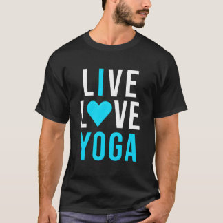 Camiseta Vive Ama Yoga Me encanta Yoga Azul Namaste
