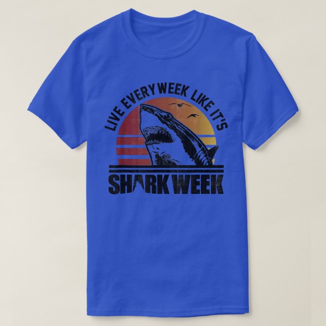 Camiseta Vive cada semana como su tiburón (Diseño del anverso)