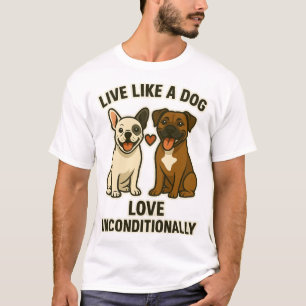 Camiseta Vive como un perro ama incondicionalmente (2)