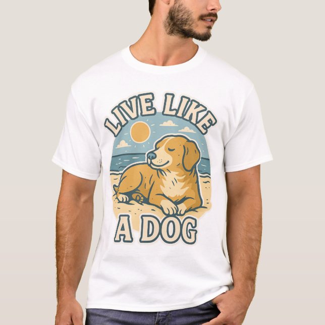 Camiseta Vive Como una Playa de Perros (Anverso)
