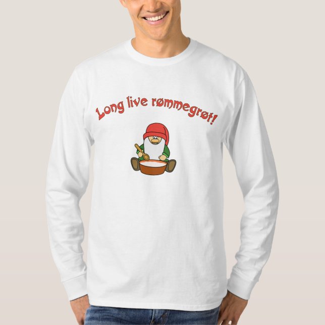 Camiseta ¡Vive de largo Rømmegrøt! (Rommegrot) (Anverso)