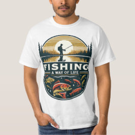 Camiseta Vive el estilo de vida pesquero, pasión por los pe
