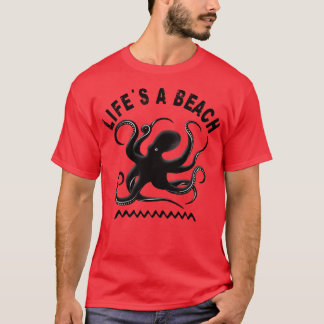 Camiseta Vive en la playa Octopus y vacaciones de verano