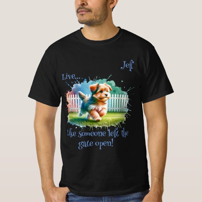 Camiseta "Vive..." Hombres de personalizable (Anverso)