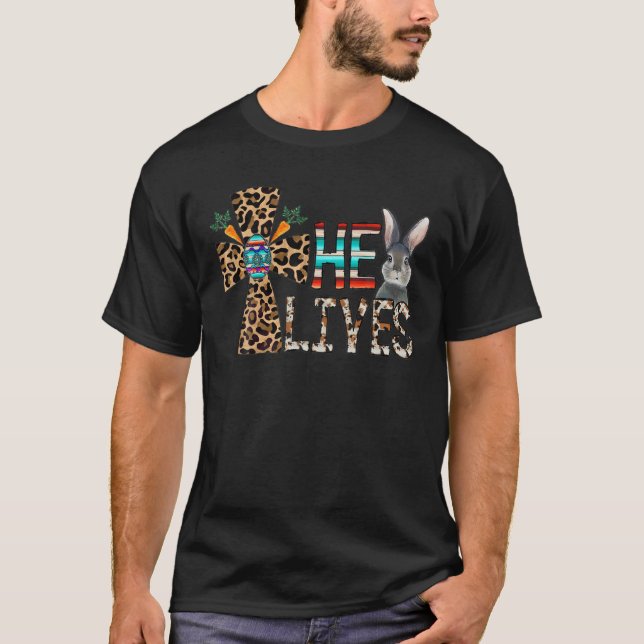 Camiseta Vive la fe Jesús cruza el Día de Pascua Cristiana (Anverso)