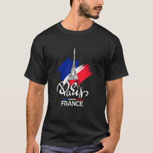 Camiseta Vive La France - Dibujo de la Torre Eiffel de Parí