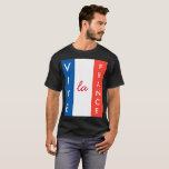 Camiseta Vive La France Personalizable Bandera Francesa<br><div class="desc">Bandera de Francia de tres colores azul,  blanco y rojo. ¡Personalizable. Puede cambiar o borrar tres palabras de plantilla del texto Vive la France independientemente. Camisetas para cualquiera. No olvide cambiar el género,  el estilo y el color de la camiseta,  el tanque,  el capucha u otro prendas de vestir.</div>