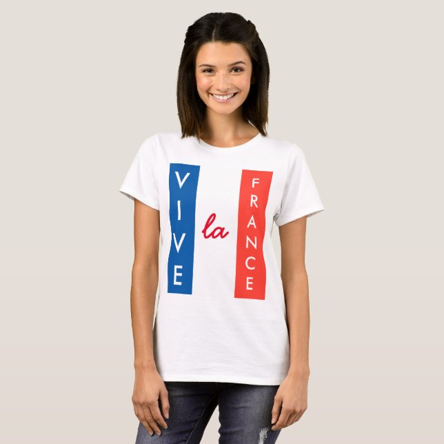Camiseta Vive La France Personalizable Bandera Francesa (Anverso completo)