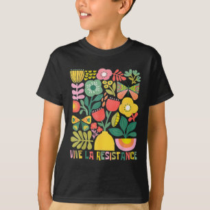 Camiseta Vive la resistencia Retro político Boho Floral