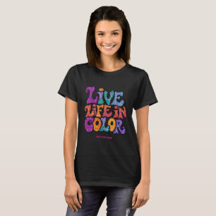 Camiseta Vive la Vida en Color Retro Personalizado Psicodél