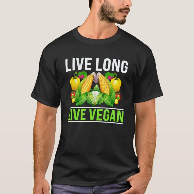 Camiseta Vive largo, vive vegano (Anverso)