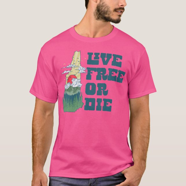 Camiseta Vive Libre O Muere New Hampshire Outdoor Hiking St (Anverso)