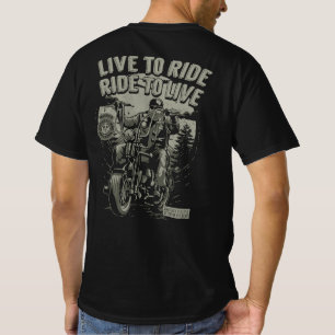 Camiseta Vive Para Montar Monta Para Vivir Motero Barbudo C