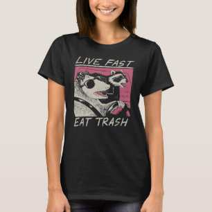 Camiseta Vive Rápido Come Basura Adopta Gatos Prohibidos Za
