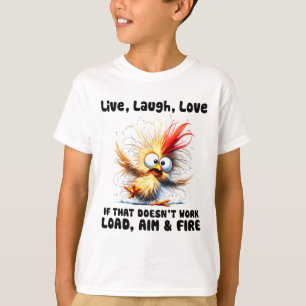 Camiseta Vive Ríe Ama Si Eso No Carga Apunta Dispara _1