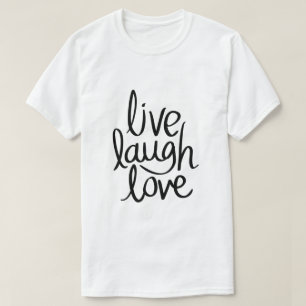 Camiseta Vive Ríe Ama – Tipografía Inspiradora Clásica