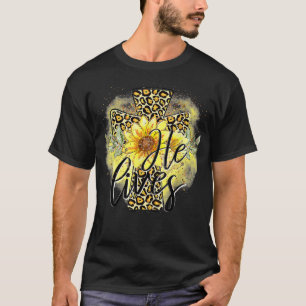 Camiseta Vive Sunflower Fe Jesús Cruza La Tierra Cristiana