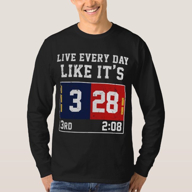 Camiseta Vive todos los días como si fuera fútbol 28-3 (Anverso)