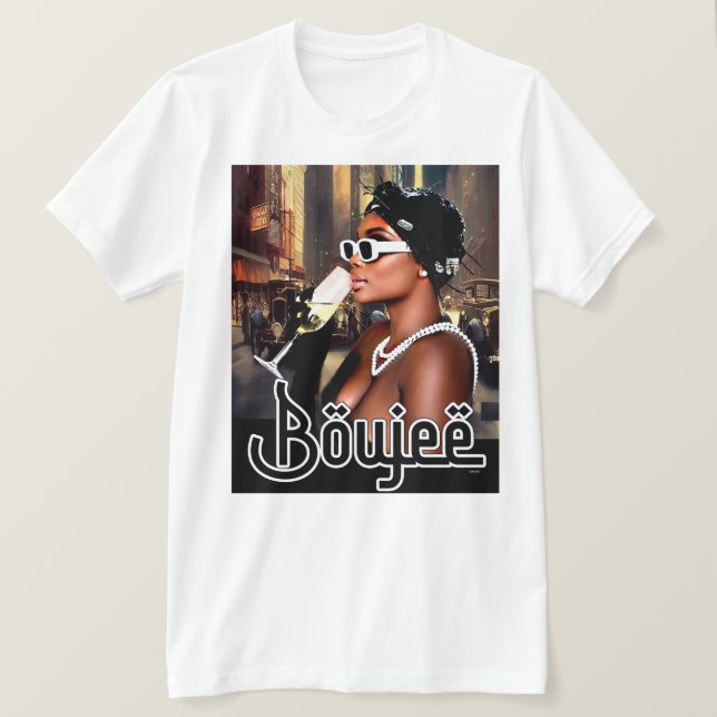 Camiseta "Vive tu mejor vida en la Moda Boujee" (Anverso del diseño)