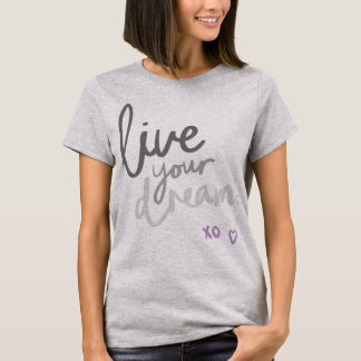 Camiseta Vive tu sueño - Camisas de yoga gris y pilates