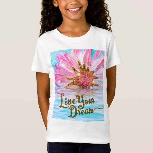 Camiseta Vive tu sueño - poder de las flores Rosas (Anverso)