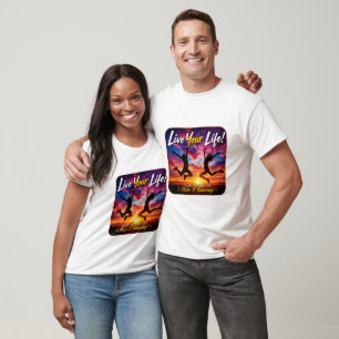 Camiseta Vive Tu Vida Diseño Inspirador de Atardecer