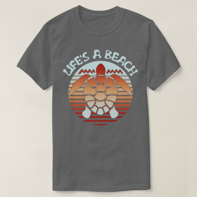 Camiseta Vive Una Tortuga De Mar Retro En La Playa (Diseño del anverso)