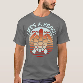 Camiseta Vive Una Tortuga De Mar Retro En La Playa
