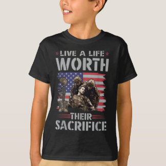Camiseta Vive Una Vida Que Vale La Pena Su Sacrificio Veter