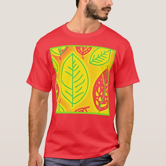 Camiseta Vivid Colorful Leaves Elegancia Arte (Anverso)
