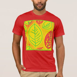 Camiseta Vivid Colorful Leaves Elegancia Arte