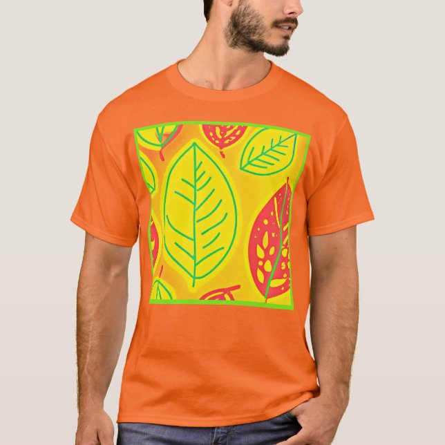 Camiseta Vivid Colorful Leaves Elegancia Arte (Anverso)