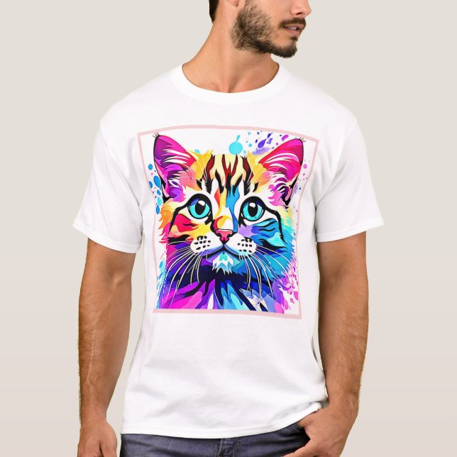 Camiseta Vivid Kitty Vibes Design (Anverso)
