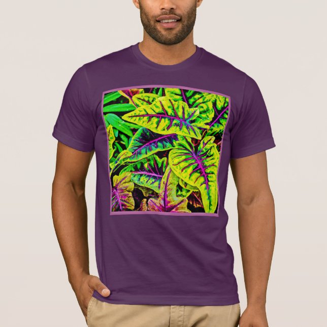Camiseta Vivid Leaves Neon Elegance (Anverso)