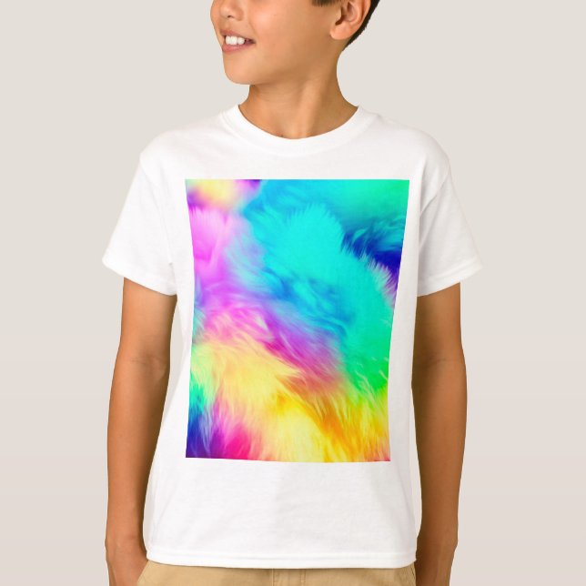 Camiseta Vivid Rainbow Fluffy Fur Texture-75201 (Anverso)