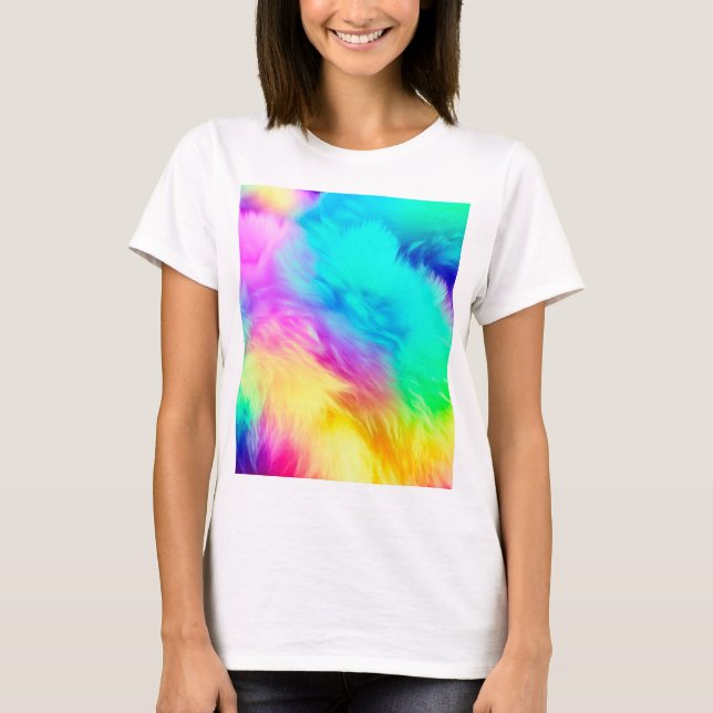 Camiseta Vivid Rainbow Fluffy Fur Texture-75201 (Anverso)