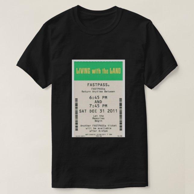 Camiseta Viviendo con la tierra Fastpass (Diseño del anverso)