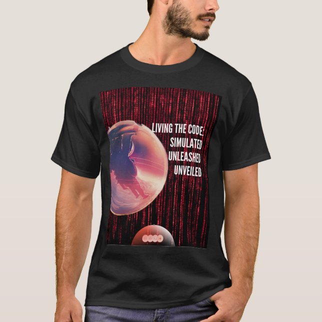 CAMISETA VIVIENDO EL CÓDIGO SIMULADO SIN LIBERAR DESVELADO (Anverso)