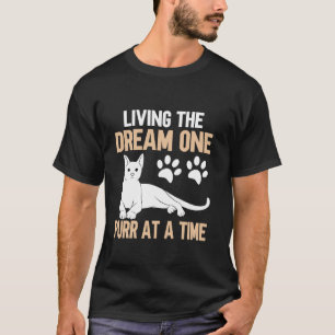 Camiseta Viviendo el Sueño un Ronroneo a la Vez Gato Abuelo
