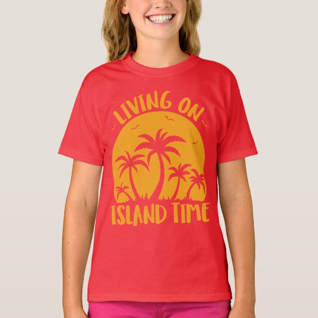 Camiseta Viviendo En Los Palmerales De La Isla Y El Atardec (Anverso)