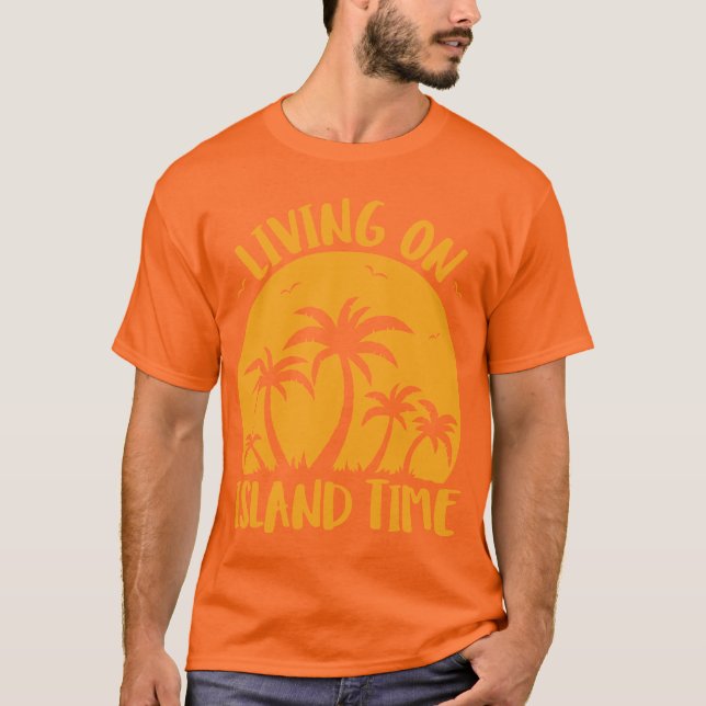Camiseta Viviendo En Los Palmerales De La Isla Y El Atardec (Anverso)