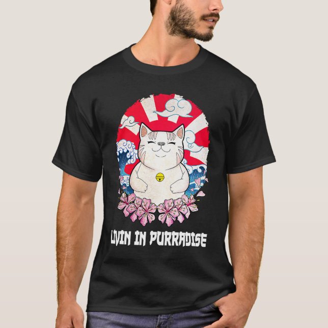 Camiseta Viviendo en Purradien Cat Hobby Kitten Pastime Cat (Anverso)