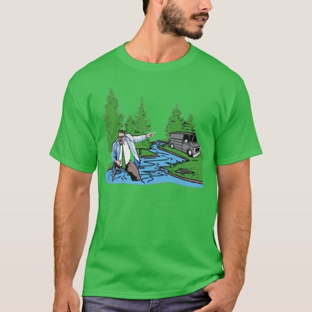 Camiseta Viviendo en una camioneta a orillas del río (Anverso)