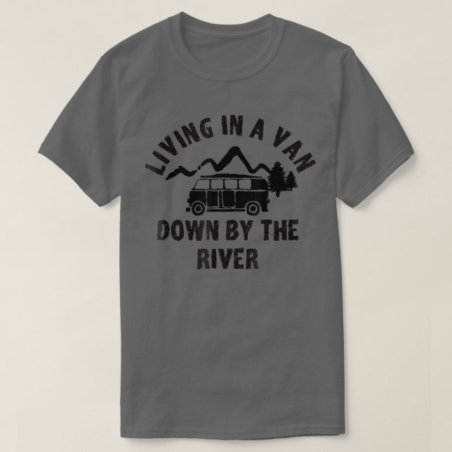 Camiseta Viviendo en una camioneta junto al río (Diseño del anverso)