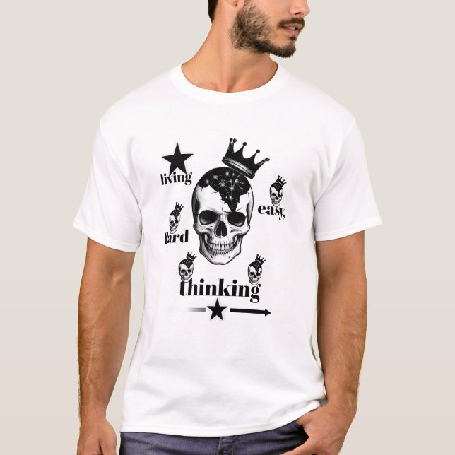 Camiseta Viviendo Guay fácil de pensar duro y hombres moder (Anverso)