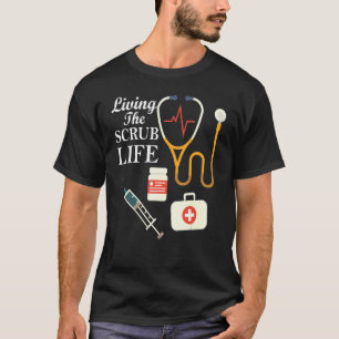 Camiseta Viviendo la vida cruda Enfermería Médica Heartbeat